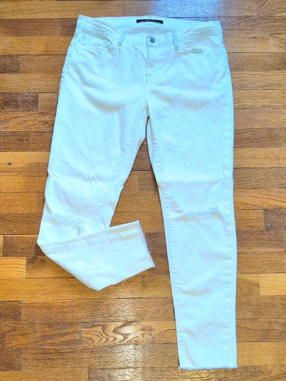 J. Brand White Distressed Skinny Jeans